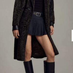 Anthropologie Avec Les Filles Tailored Sherpa Coat Olive Size XS New Without Tag